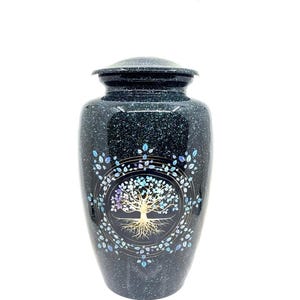 Tree of Life Urns for Human Ashes | Handcrafted Cremation Urns with Complimentary Velvet Carry Bags | Metal Urns for Human Remains