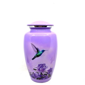 Lavender Humming Bird Adult Urn - Cremation Urns for Adult Ashes - Urns for Ashes Adult Male - Urn - Urns for Human Ashes - Decorative Urn
