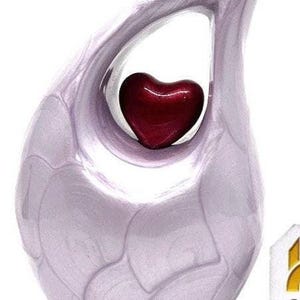 Lavendel Teardrop Mini Urne mit rotem Herz - Andenken Urne