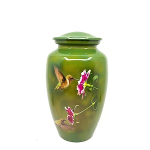 Green Humming Bird Adult Urn - Cremation Urns for Adult Ashes - Urns for Ashes Adult Male - Urn - Urns for Human Ashes - Decorative Urn
