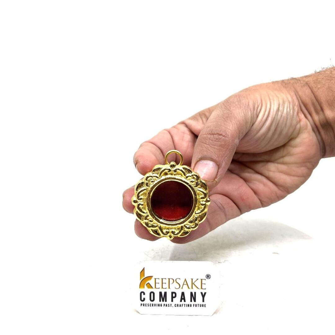 Brass Theca Relic in 24 Carat Gold Plating Small Reliquary Monstrance