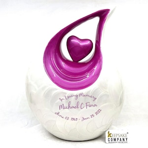 White Pearl Teardrop Cremation Urns for Adult Ashes - Urn - Urns for Ashes Adult Male - Urns for Human Ashes -  Cremation Urn - Funeral Urn