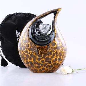 Teardrop Urn for Ashes Yellow Black Clouded, Urn for Human Ash, Cremation Urns for Adult Ashes, Ash Keepsake, Decorative & Cremation  Urn