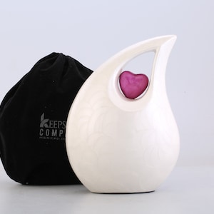 Extra Large /  Adult Pearl White Cremation Urns for Ashes Adult Male - Adult Urn - Funeral Urn - Urn - Urns for Human Ashes Keepsake C