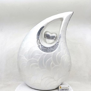Extra Large White Pearl Cremation Urn for Adult Ashes – Elegant Memorial Keepsake & Funeral Urn for Human Ashes by Keepsake