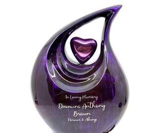 Purple Black Teardrop Urns for Ashes  - urns for human ashes adult female - Urn - Urns - Cremation Urns for Adult Ashes - Personalized Urn