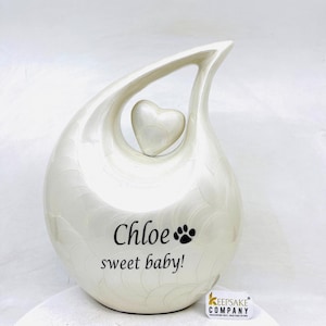 White Pet Urn - Pet Urns for Dogs Ashes - Dog Urn - Dog Urns for Ashes  - Urns for Dogs - Urn for Dog Ashes - Cat Urn for Ashes