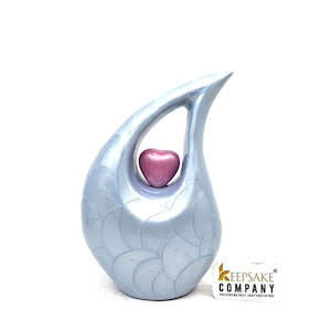Light Blue Cremation Urn - Urns for Adult Ashes - Medium Urn - Decorative Urns - Medium Urns for Human Ashes (6 Inches only)  Memorial Urn