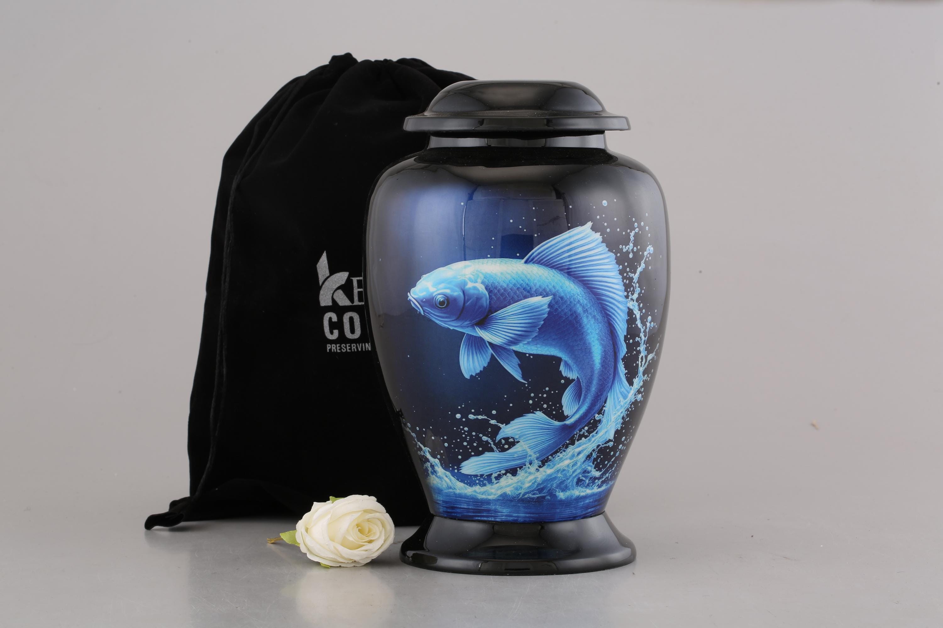 魚の骨壷 - 装飾的なアルミ製メモリアル記念品 - Etsy 日本