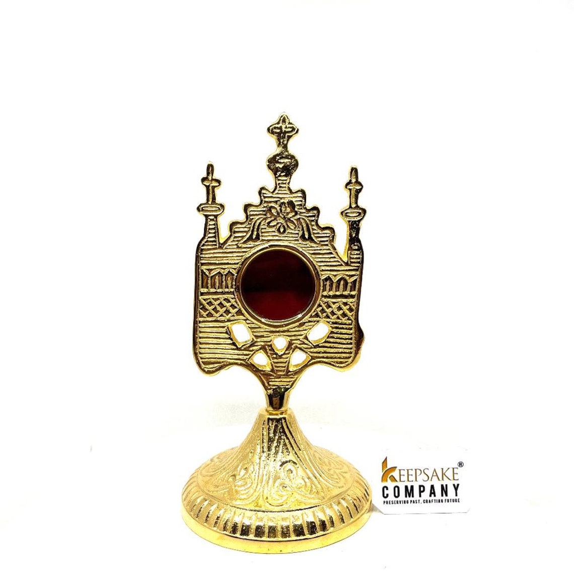 Brass Reliquary in 24 Carat Gold Plating Small Reliquary Etsy