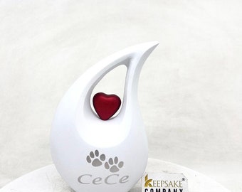 White Matt Pet Urn Assorted Color Heart - Urn for Dogs Ash - Dog Urn - Urns for Ashes - Urn for Dog Ashes - Cat Urn for Ashes - Memorial Urn