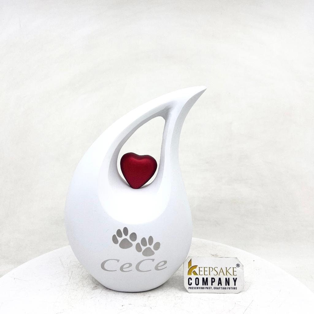 White Matt Pet Urn Assorted Color Heart - Urn for Dogs Ash - Dog Urn - Urns for Ashes - Urn for Dog Ashes - Cat Urn for Ashes - Memorial Urn