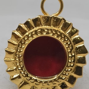 Brass Theca Relic in 24 Carat Gold Plating - Small Reliquary - Monstrance -Reliquary - Relic Case - Brass Sacred Vessel Host Container
