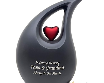 Premium Matt Black Teardrop Urns for Ashes Adult male - Urn - urns for human ashes adult female - Urns - Cremation Urns for Adult Ashes