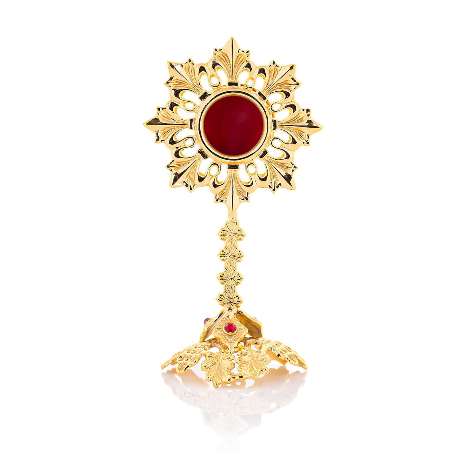 Reliquary Brass 24K Gold Plated Monstrance Sacred Vessel Relic Case Host Container from Keepsake Co.