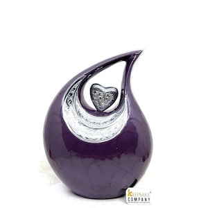 Dark Purple Teardrop Urn – Handcrafted Aluminum Memorial Keepsake