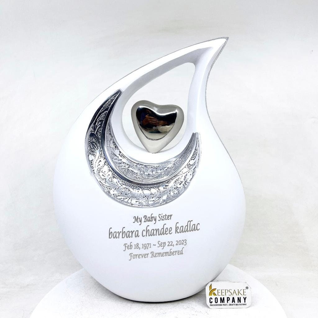 Super Premium White Teardrop Urns for Ashes - Urn - urns for human ashes - Cremation Urns - Memorial Urns - Personalized Urns - Urn for Ash