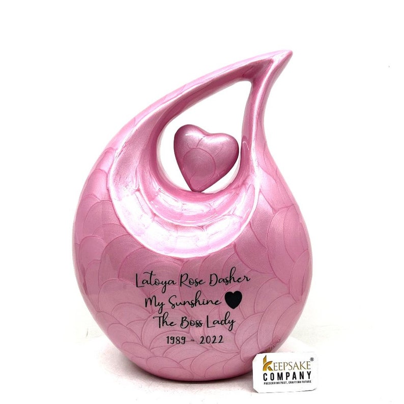 Pink Teardrop Cremation Urns for Adult Ashes Urn Urns for Etsy