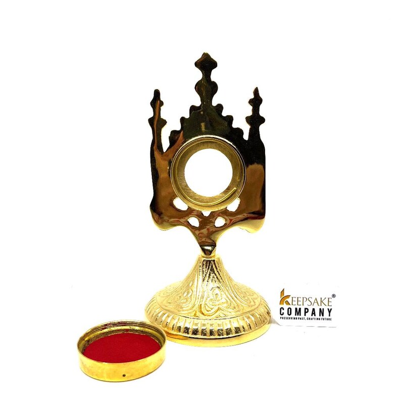 Brass Reliquary in 24 Carat Gold Plating Small Reliquary Etsy