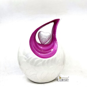 White Pearl Teardrop Cremation Urns for Adult Ashes - Urn - Urns for Ashes Adult Male - Urns for Human Ashes -  Cremation Urn - Funeral Urn
