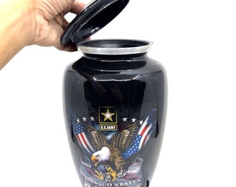 Patriotic Adult Cremation Urn for Human Ashes - Cremation Urn - Can be Personalized - Memorial Urn - Urn for Ash - Keepsake Urn