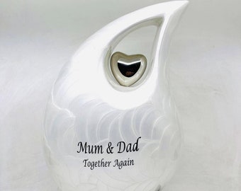 Extra Large / Double Adult Pearl White Cremation Urns for Ashes Adult Male - Adult Urn - Funeral Urn - Urn - Urns for Human Ashes Keepsake C