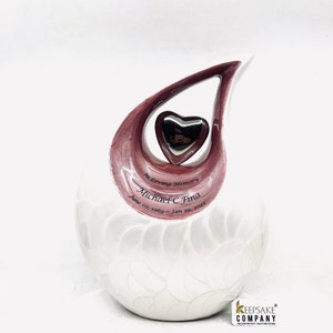 White Pearl Teardrop Cremation Urns for Adult Ashes - Urn - Urns for Ashes Adult Male - Urns for Human Ashes -  Cremation Urn - Funeral Urn