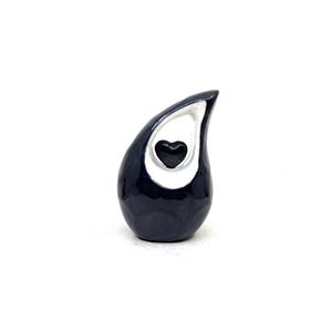 Black Teardrop Mini Cremation Urn – Keepsake Urn for Ashes