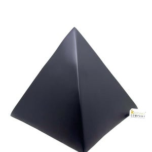 Personalized Modern Matte Black Pyramid Metal Urn for Human Ashes - Unique Handmade Urn for Remembrance & Memorial with Complimentary bag