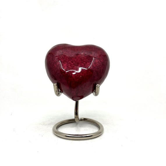 Kleine urn Teardrop met hartjes BBW0608br | Kleine urn voor thuis