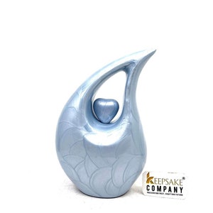 Light Blue Cremation Urn - Urns for Adult Ashes - Medium Urn - Decorative Urns - Medium Urns for Human Ashes (6 Inches only)  Memorial Urn