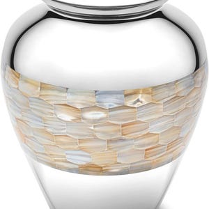 Urna de cremación: Nácar cromado plateado - Latón, opción de grabado