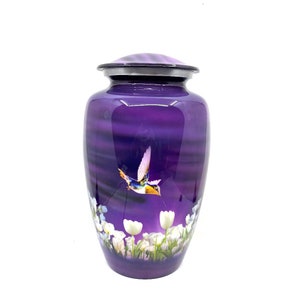 Purple Humming Bird Adult Urn - Cremation Urns for Adult Ashes - Urns for Ashes Adult Male - Urn - Urns for Human Ashes - Decorative Urn