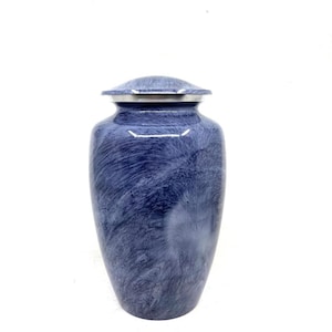 Blue Marble Cremation Urn for Adult Ashes, Personalized Memorial Keepsake