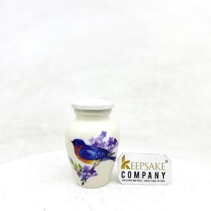 Bluebird Small Urn for Ashes – Handcrafted Artistic Keepsake, Engravable