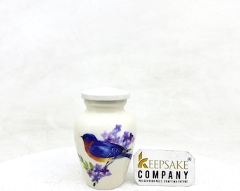 Bluebird Small Urn for Ashes – Handcrafted Artistic Keepsake, Engravable