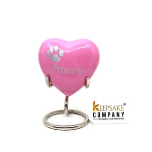 Heart-Shaped Pink Pet Urn – Small Cremation Keepsake