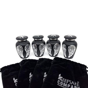 Small Urns for Human Ashes - Set of 4 Engravable Mini Keepsake Urns