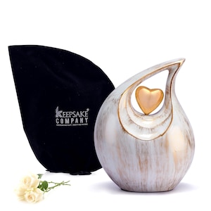 Urna kremacyjna w kształcie łzy, kolorowa aluminiowa, z detalami w kształcie serca (z grawerunkiem na zamówienie)