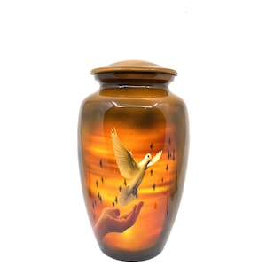 White Grey Adult Urn - Cremation Urns for Adult Ashes - Urns for Ashes Adult Male - Urn - Urns for Human Ashes - Decorative Urn - Ern