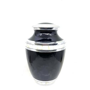Zwart met parelmoer crematie-urn voor menselijke as, personaliseerbare herdenkingsaandenken-urn voor as, elegante urn voor volwassenen