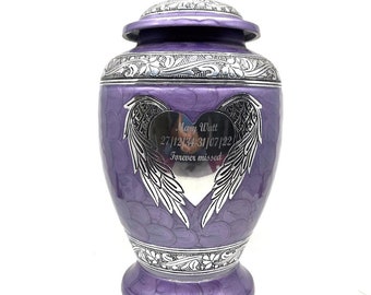 Purple Cremation Urns for Adult Ashes - Urns for Human Ashes - Urns for Ashes Adult Male - Urn - Decorative Urns - Burial Urn - Funeral Urn