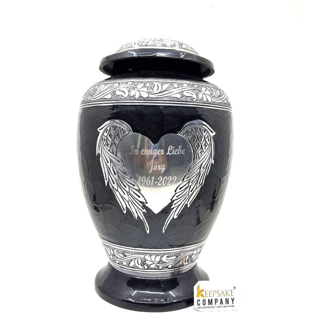 eSplanade Urna Funeraria in Metallo, Commemorativa per Ceneri, Design Meenakari, Colore Avorio, 25,4 cm