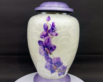 Purple Flower Cremation Urns for Adult Ashes - Urns for Human Ash - Urn for Ashes Male - Urn - Decorative Urns - Burial Urn - Urns