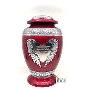 Maroon/Red Adult cremation Urn for Ashes - Urns for Human Ashes - Urn - Urns - Funeral Urn - Decorative Urn - Burial Urns from Keepsake Co.