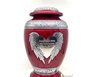 Maroon/Red Adult cremation Urn for Ashes - Urns for Human Ashes - Urn - Urns - Funeral Urn - Decorative Urn - Burial Urns from Keepsake Co.