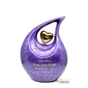 Purple Teardrop Cremation Urns for Adult Ashes - Urn - Urns for Ashes Adult Male - Urns for Human Ashes - Cremation Urn -  Funeral Urns