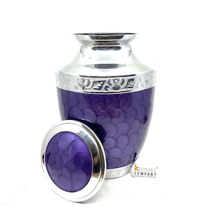 Dark Purple Adult cremation Urn for Ashes - Urns for Human Ashes  with Angel Wings and Heart - Urn - Urn - Funeral Urn from Keepsake Company