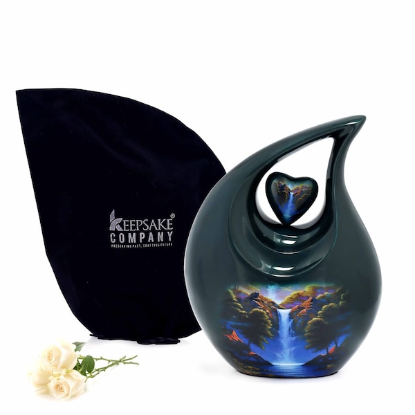 Green Blue Teardrop Cremation Urns for Ashes Adult Male -  Urns for Ashes Adult Female - Urn - Urns - Cremation Urn  from Keepsake Company