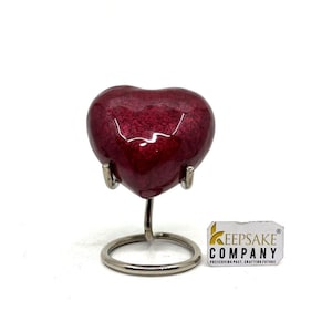 Red Heart Shaped Mini Urn for Human Ashes - Engraved in Different Colours - Perfect for Cremation Urns
